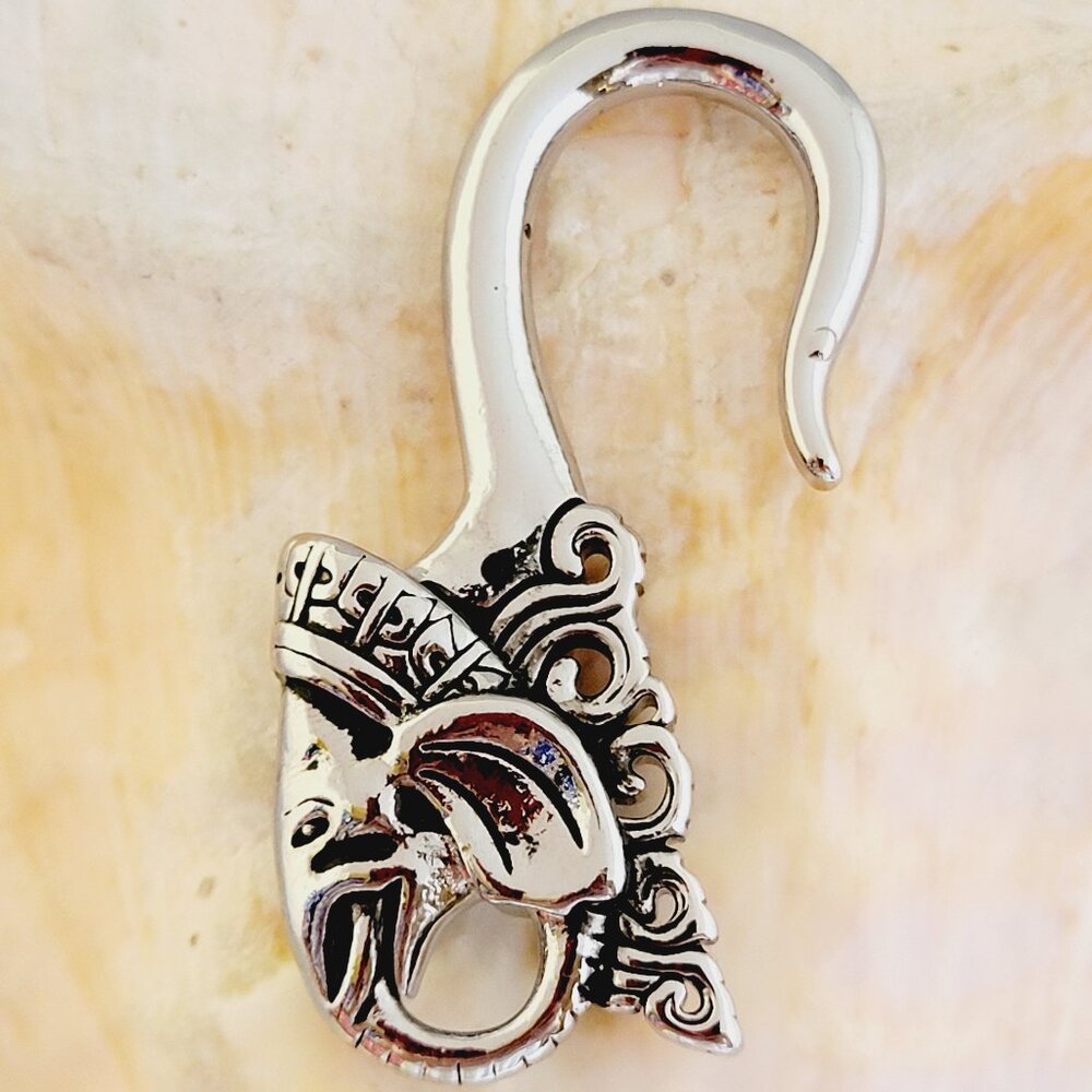4G white brass ganesh ear weights hangers, tribal jewelry